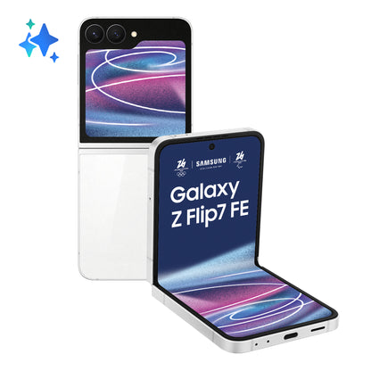 Samsung Galaxy Z Flip7 FE F761B 5G Double SIM 8 Go RAM 128 Go - Blanc - photo officielle 1 [V4.6:8806097497813:1]