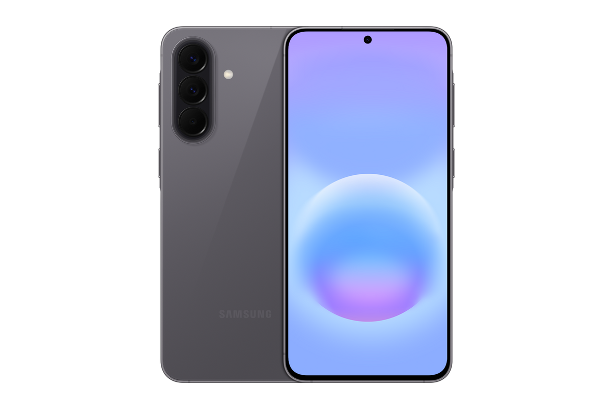 Samsung Galaxy A57 gris — avant et arriere