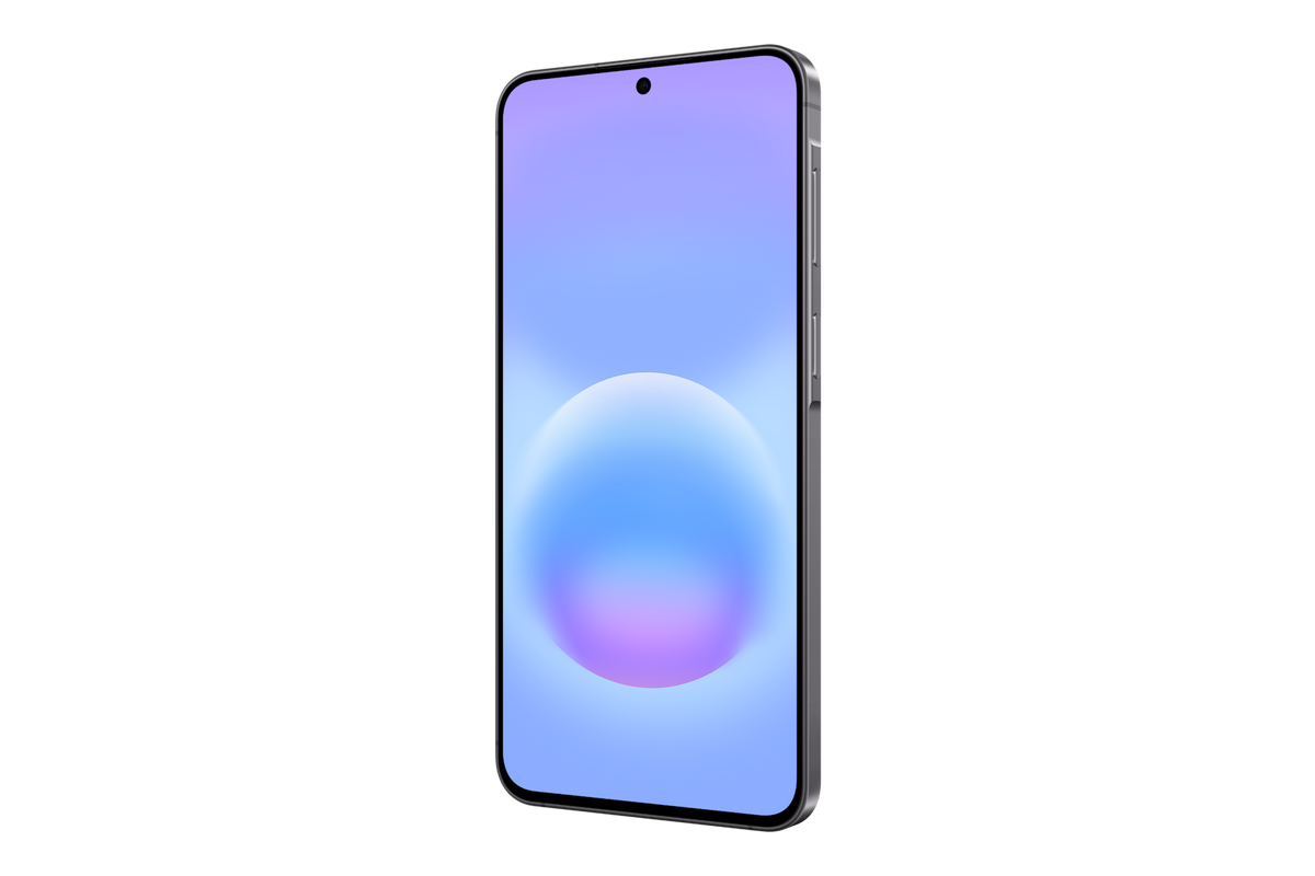 Samsung Galaxy A57 gris — trois quarts droit